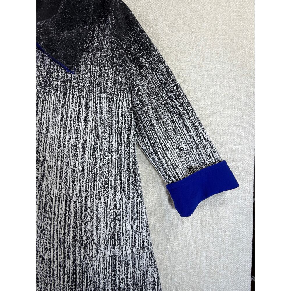 IC by Connie K Women's XL Black White Artsy 3/4 Sleeve Full Zip Jacket Casual - Picture 8 of 12